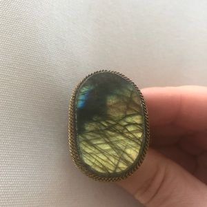 Labradorite Adjustable Hand-Crafted Cocktail Ring